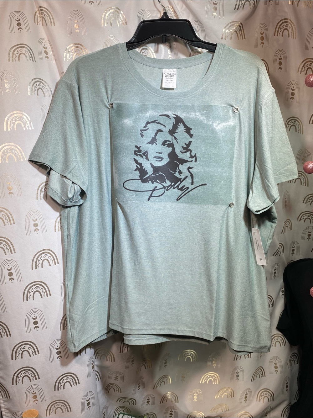 Athletic Works Seafoam Green Dolly Graphic Short Sleeve Tee
